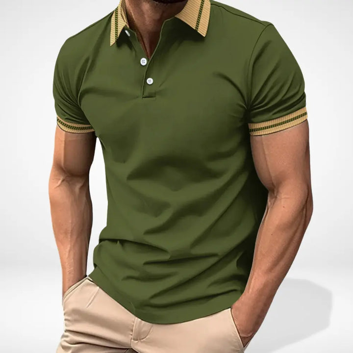 Aliner manches courtes à col contrasté pour Homme – Leei
