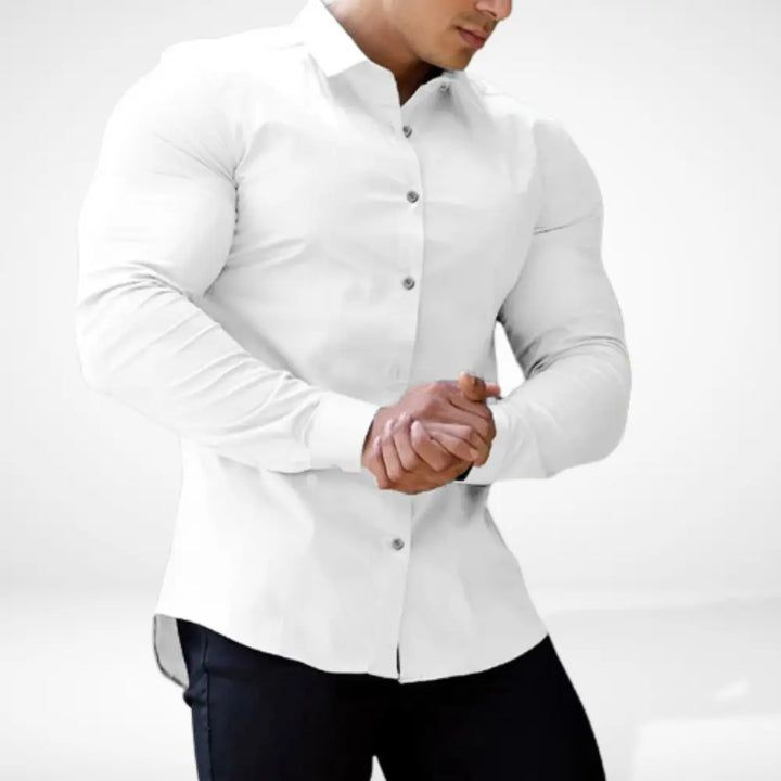 Varias manches longues ajusté silhouette athlétique pour Homme – Geryo