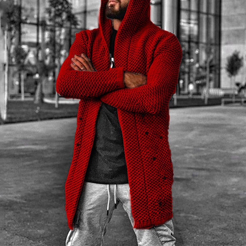 Roanam | Cardigan en maille avec capuche pour hommes