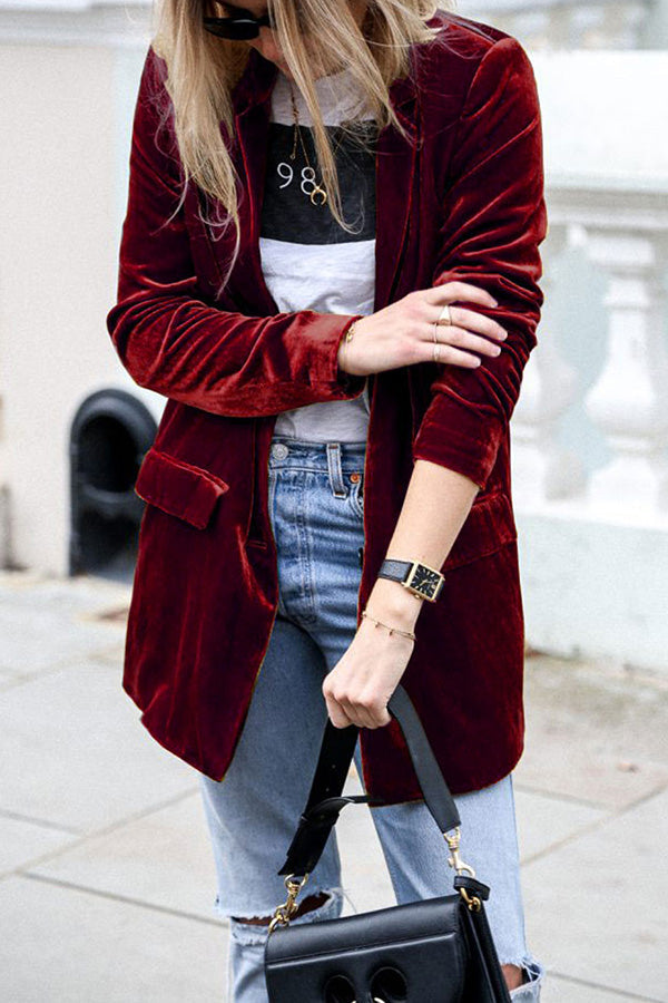Leliara | Blazer en velours style rue