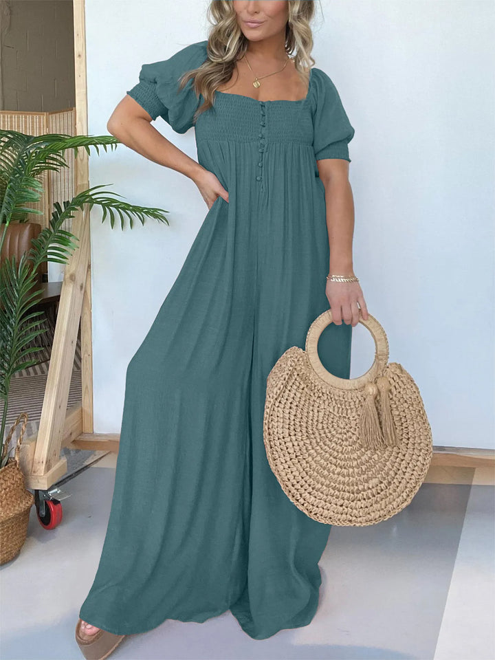 Rielleaxa | Robe de femme avec corsage smocké Bouton