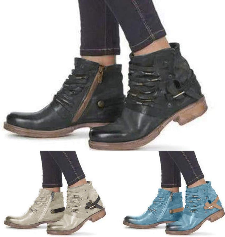 Ariala | Bottes en cuir rétro pour femmes