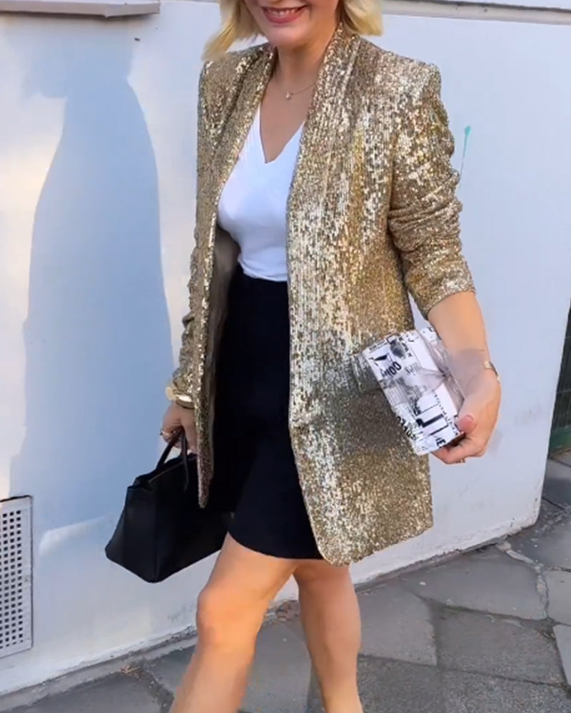Naorala | Veste à paillettes dorées avec sequins
