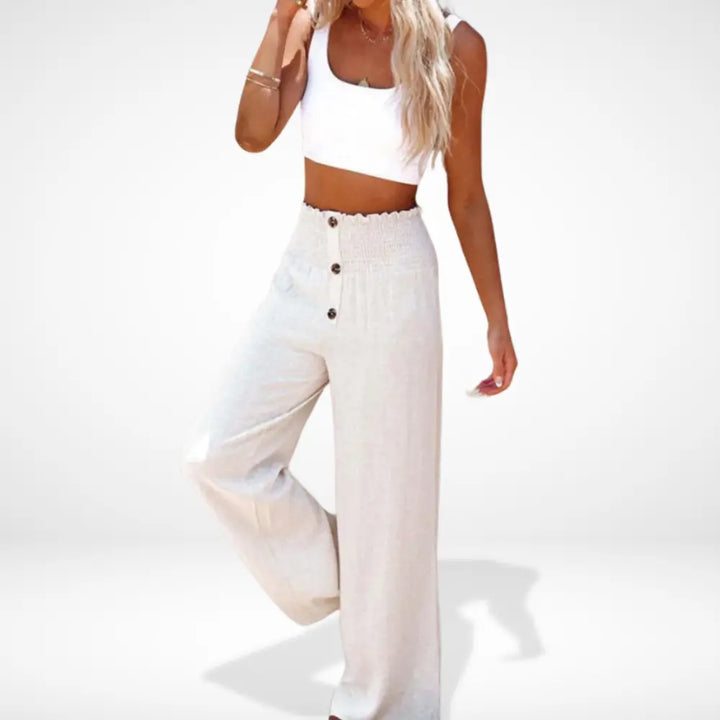 Reonnama ample taille froncée boutonnée pour Femme - Caitlin