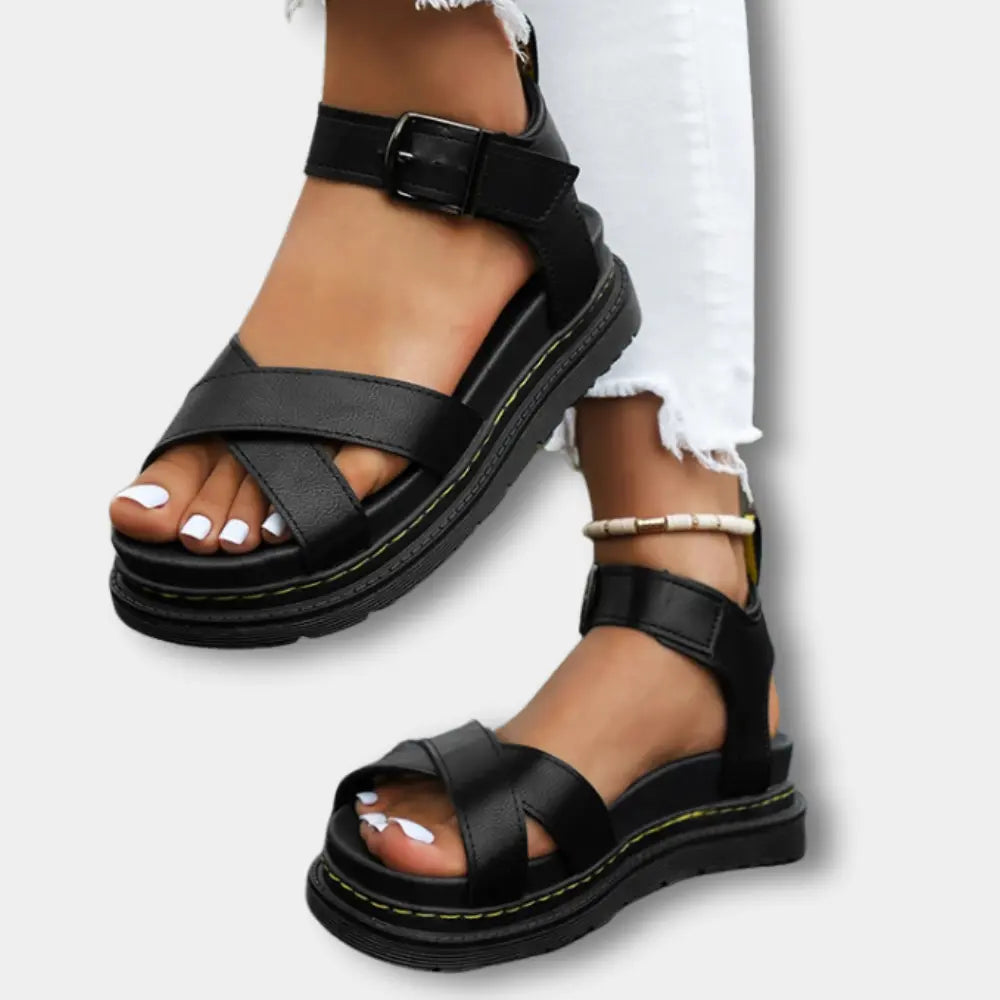Niorana à semelle épaisse et brides croisées pour Femme – Keziahh
