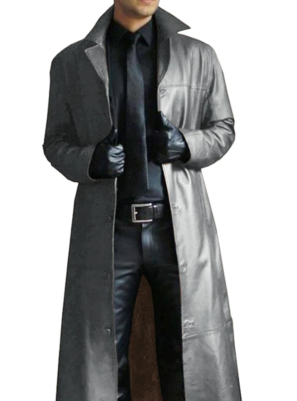 Noinan | Manteau long en cuir homme