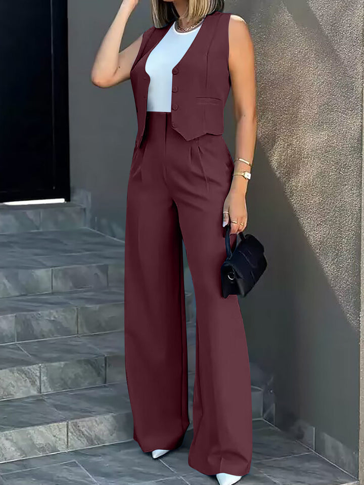 Laonna | Veste de mode européenne à jambe large