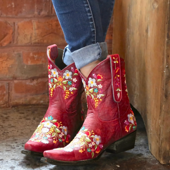 Maellena | Bottes de cowgirl vintage résistantes aux intempéries