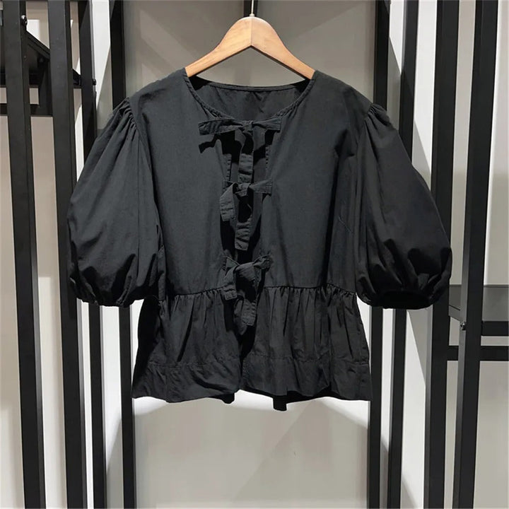 Maaraxa | Chemise à manches bouffantes avec cordon de serrage pour femmes