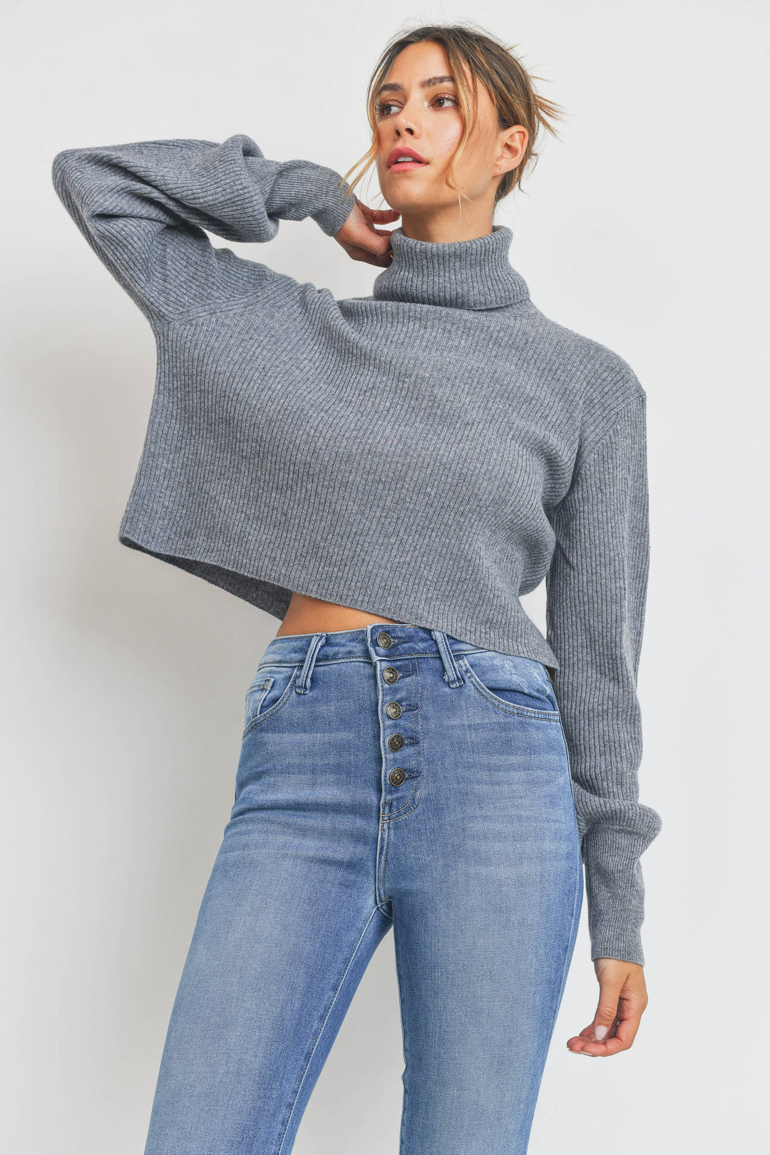 Moorae | Jean taille haute à boutons pour femme
