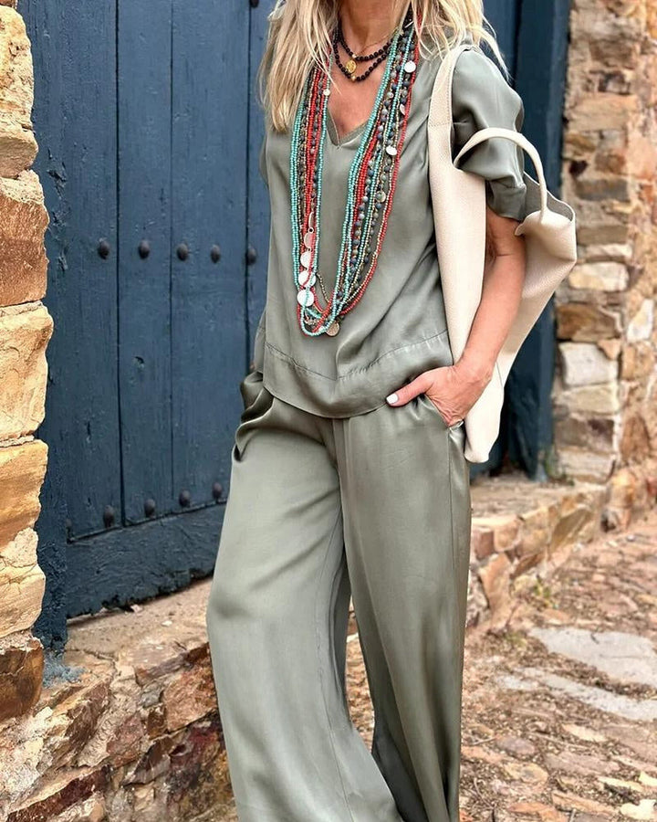 Muunasa | Ensemble chemisier et pantalon au look élégant