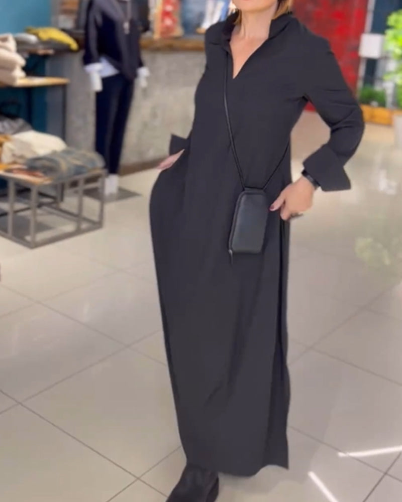 Alinesa | Robe longue et ample avec fente latérale