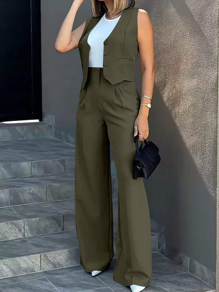 Laonna | Veste de mode européenne à jambe large