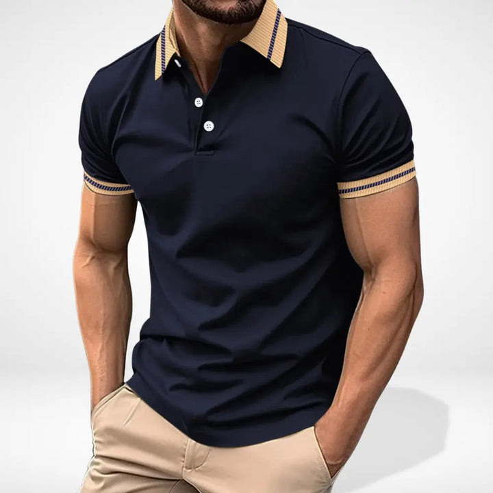 Aliner manches courtes à col contrasté pour Homme – Leei