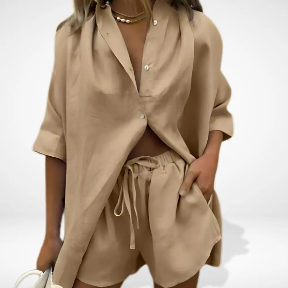 Neelleasa coordonné à coupe ample et allure fluide pour femmes – Tinang