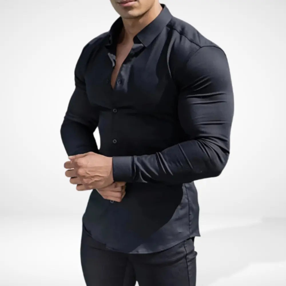 Varias manches longues ajusté silhouette athlétique pour Homme – Geryo