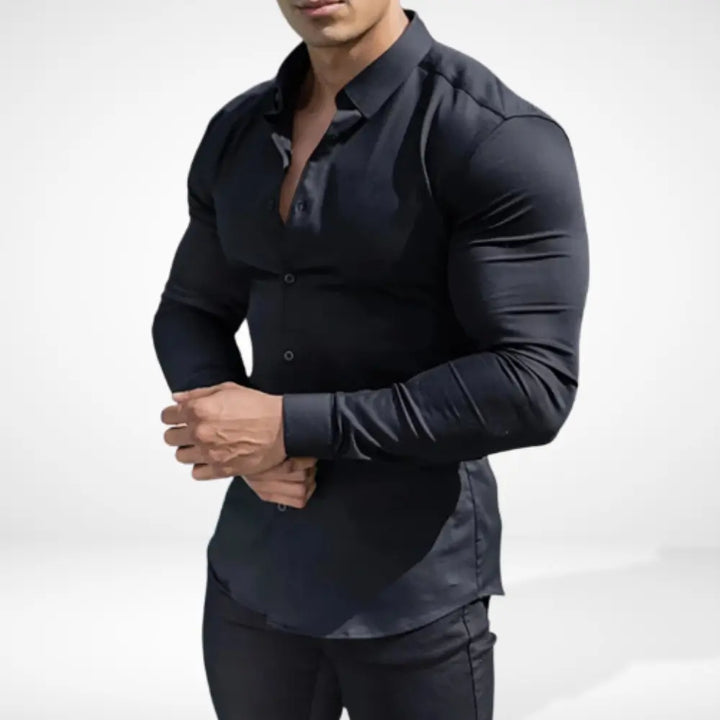 Varias manches longues ajusté silhouette athlétique pour Homme – Geryo