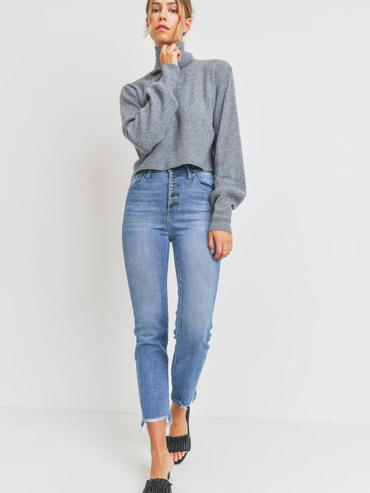 Moorae | Jean taille haute à boutons pour femme