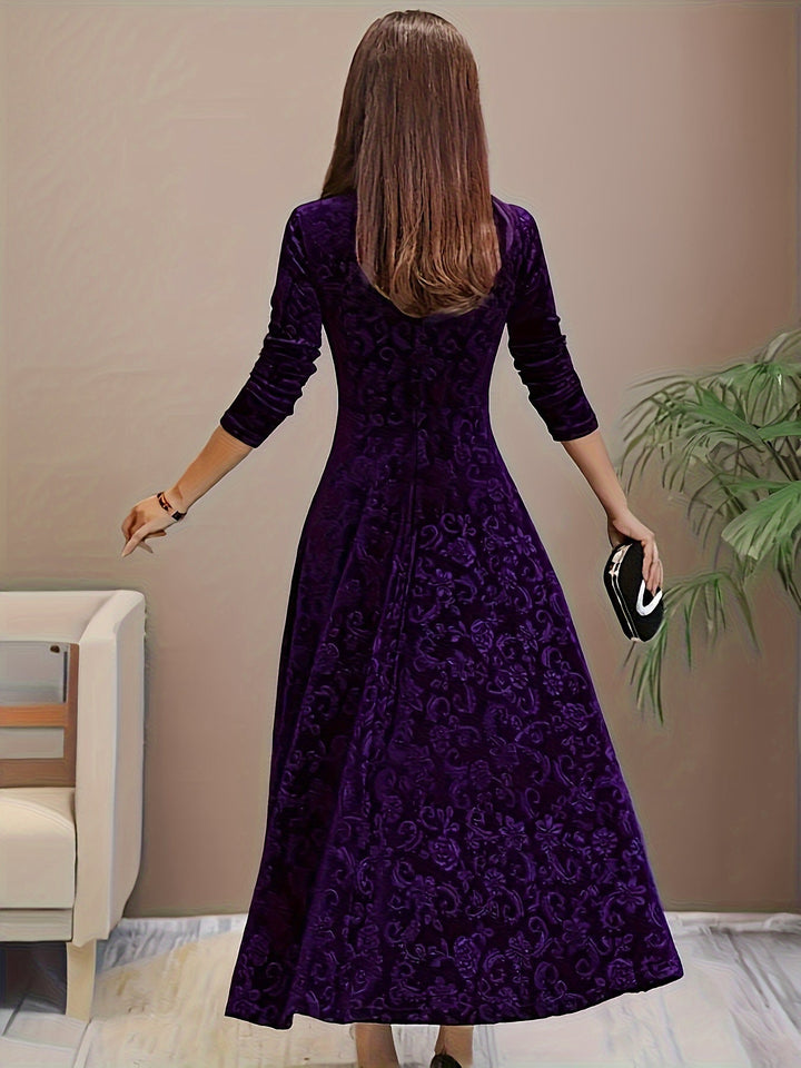 Laenasa | Robe formelle en velours floral pour femmes