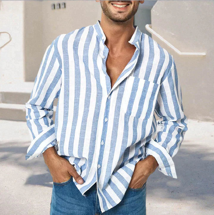 Noaram | Chemise pour homme à rayures et coupe décontractée