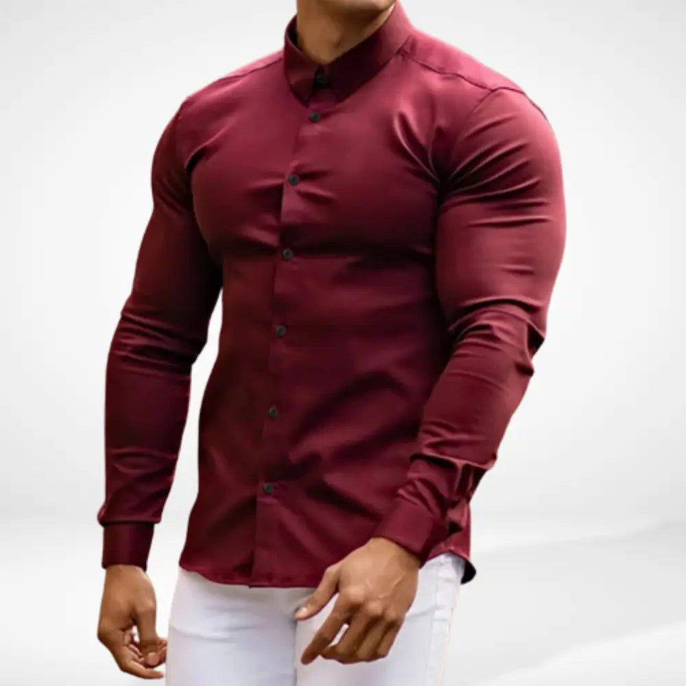 Varias manches longues ajusté silhouette athlétique pour Homme – Geryo
