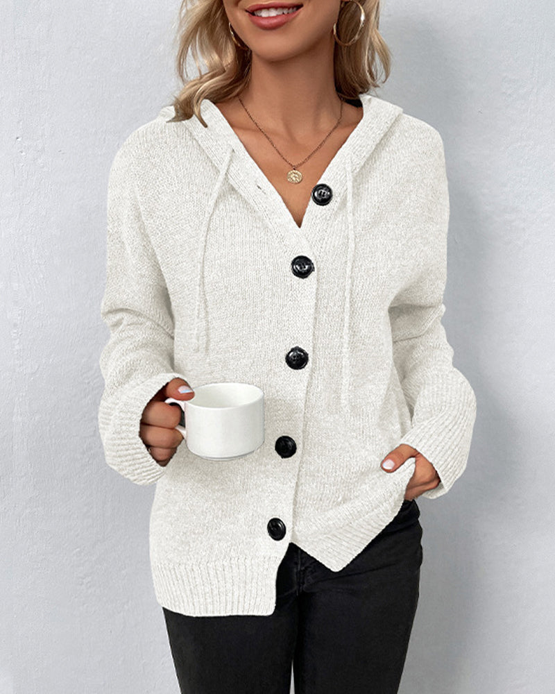 Velia | Cardigan Tricoté à Capuche pour Femmes