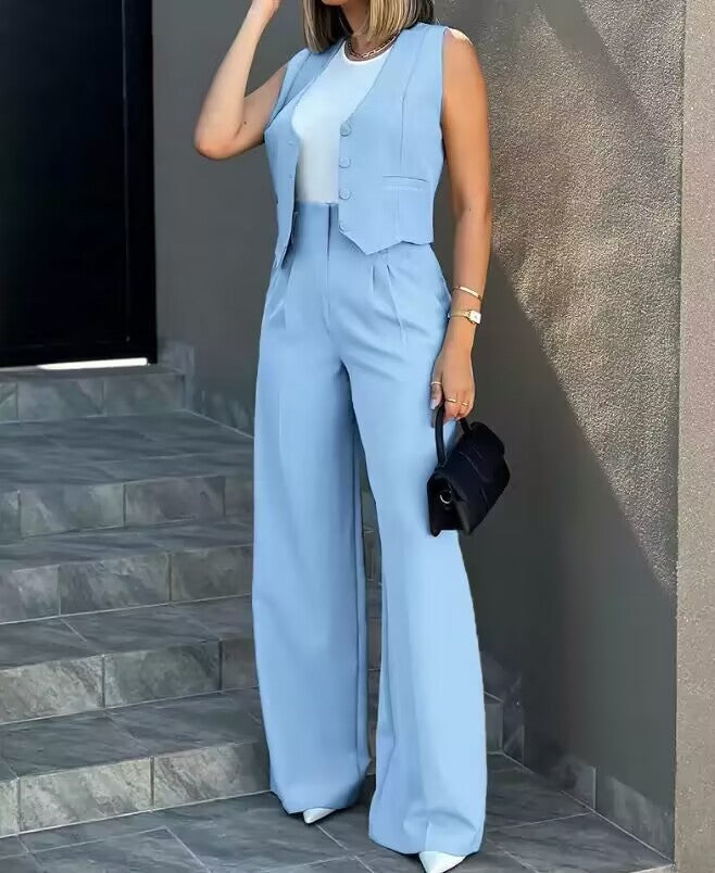 Laonna | Veste de mode européenne à jambe large