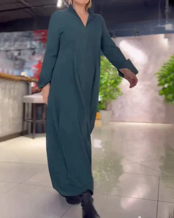 Alinesa | Robe longue et ample avec fente latérale