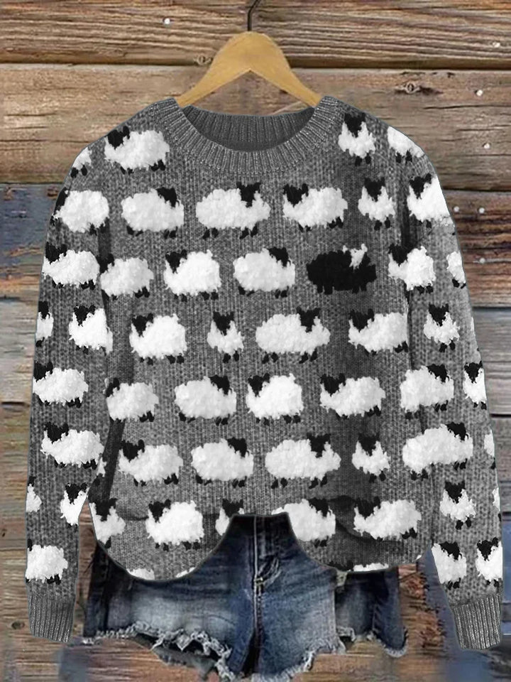 Liunama | Pull tricoté en laine de mouton vintage douce