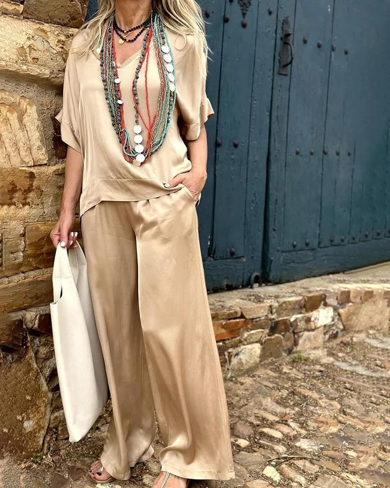 Muunasa | Ensemble chemisier et pantalon au look élégant