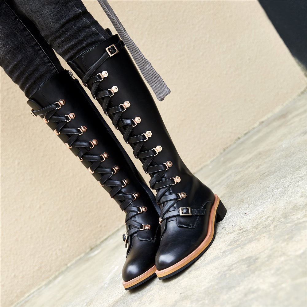 Riirama | Bottes robustes en cuir pour femmes