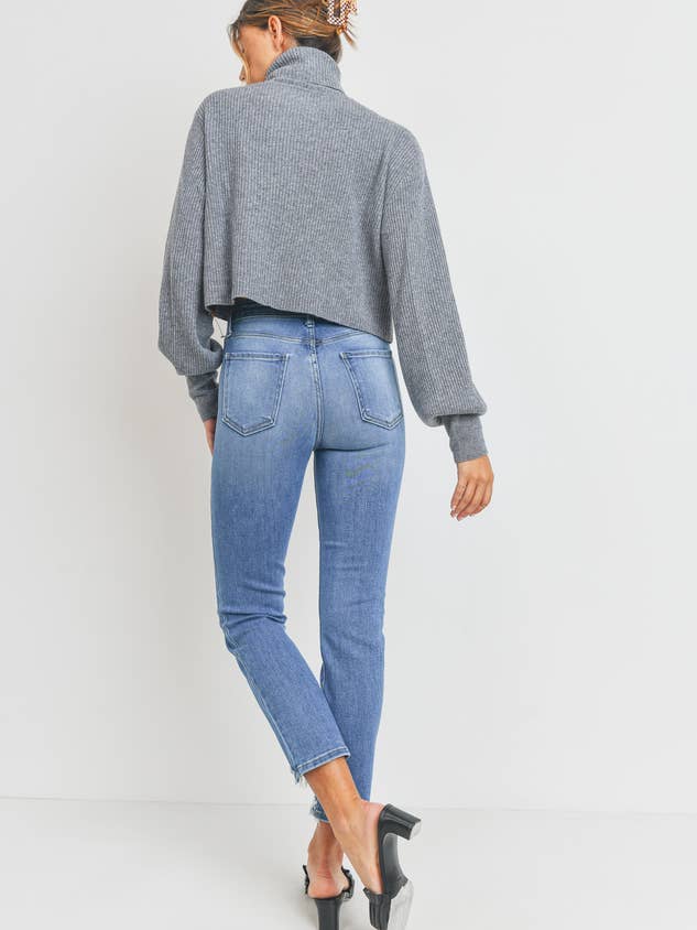 Moorae | Jean taille haute à boutons pour femme