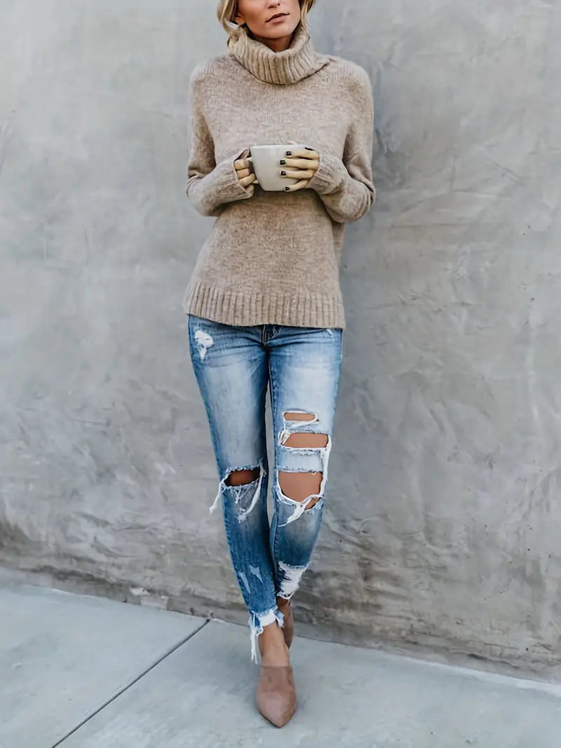 Muelleama | Pull à col roulé tendance pour femmes