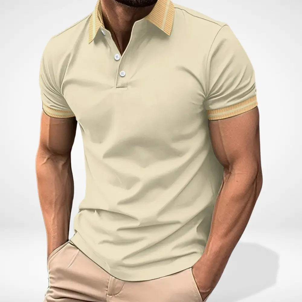 Aliner manches courtes à col contrasté pour Homme – Leei