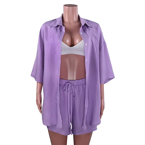 Luunama | Ensemble deux pièces composé d'un haut ample et d'un mini-short taille haute