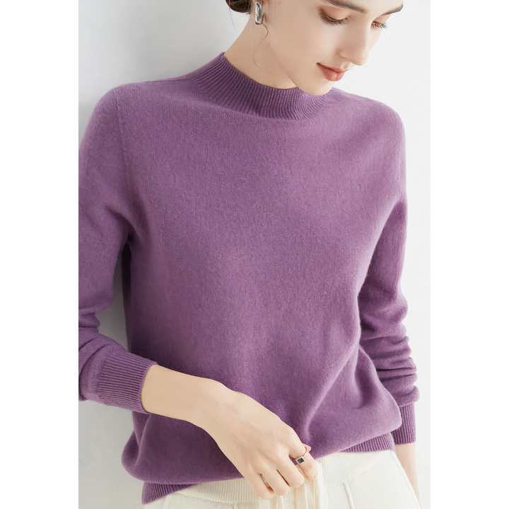 Pull femme en cachemire lila Aanaxa, pull doux et raffiné pour look élégant