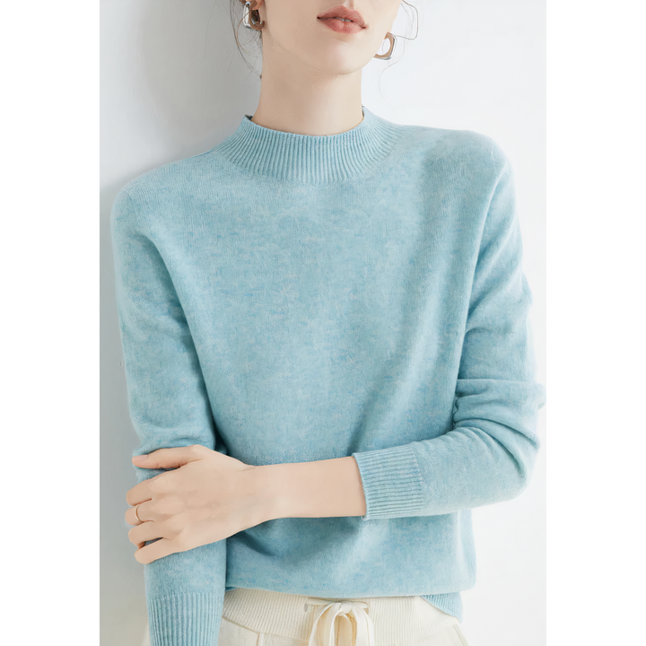 Pull cachemire femme bleu ciel Aanaxa, pull doux et confortable à manches longues
