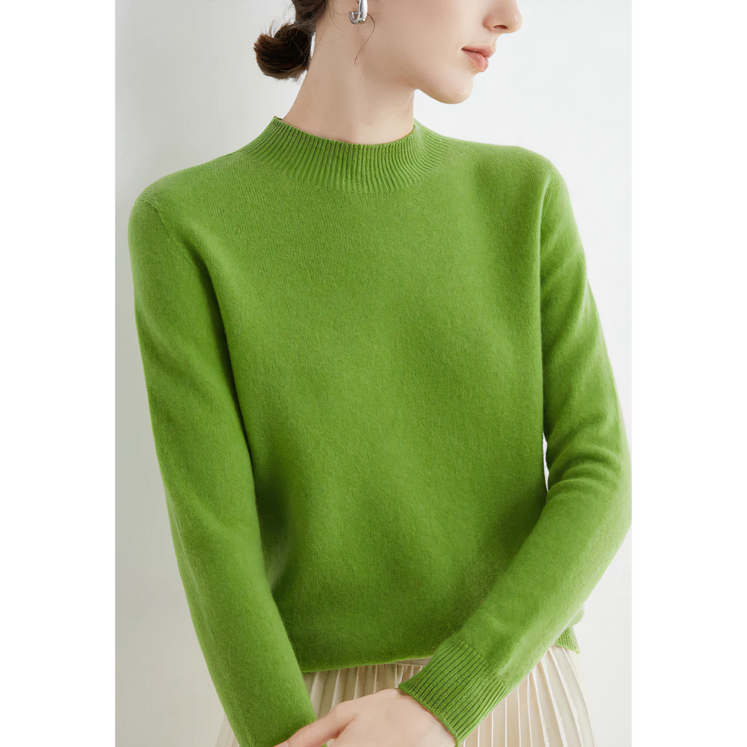 Pull femme en cachemire vert clair Aanaxa, pull léger et élégant pour femme