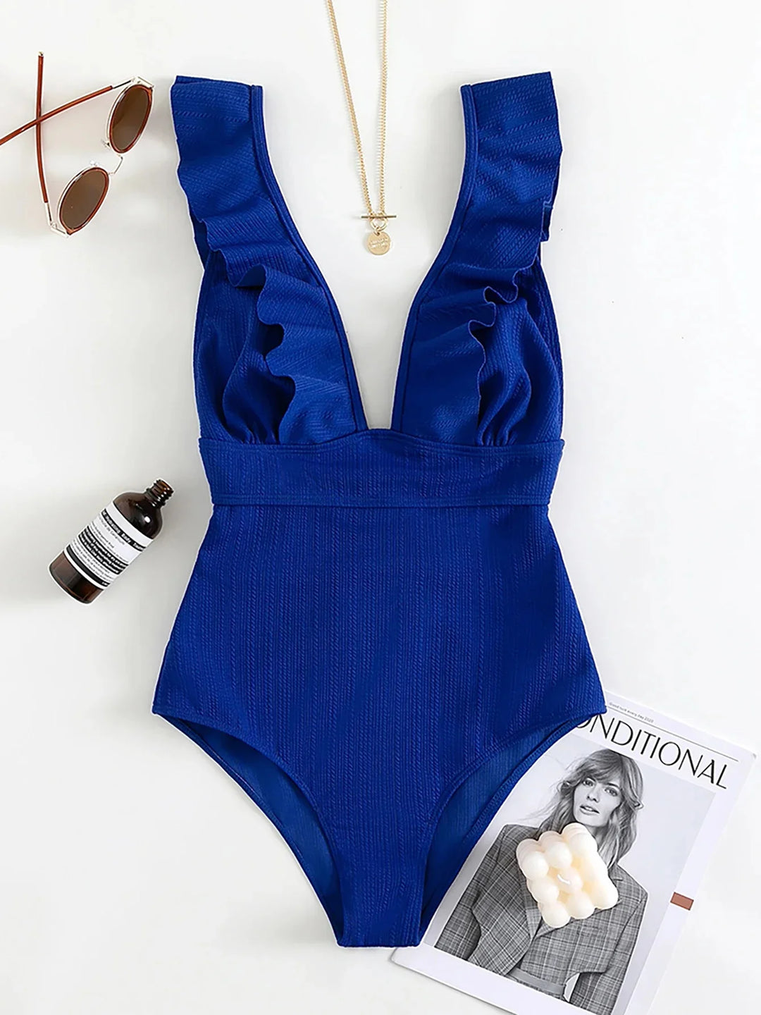 Roettama | Maillot Une-Pièce Volant Sensuel pour Femmes