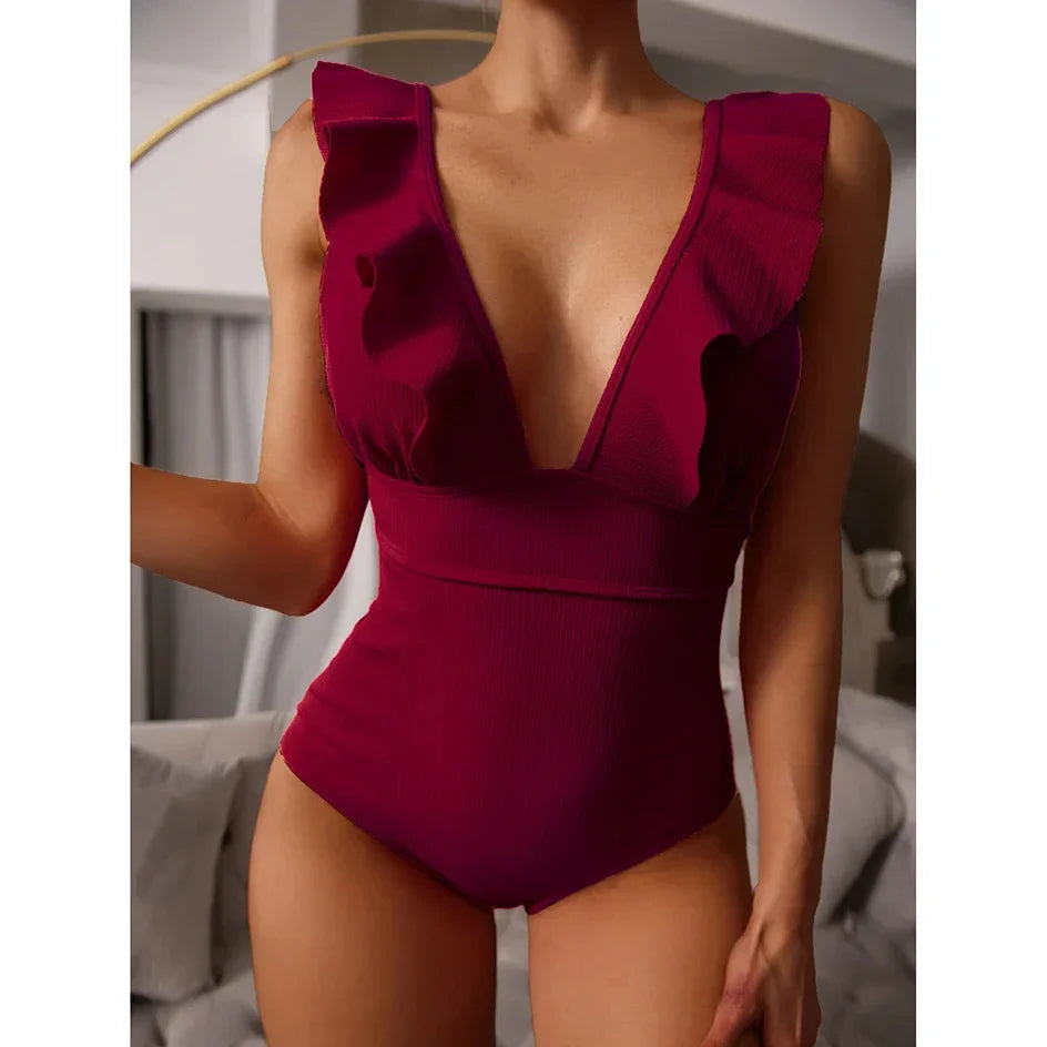 Roettama | Maillot Une-Pièce Volant Sensuel pour Femmes