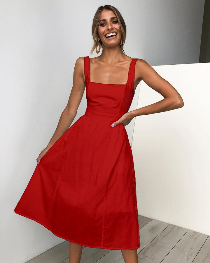 Mariama | Robe de soirée de couleur unie