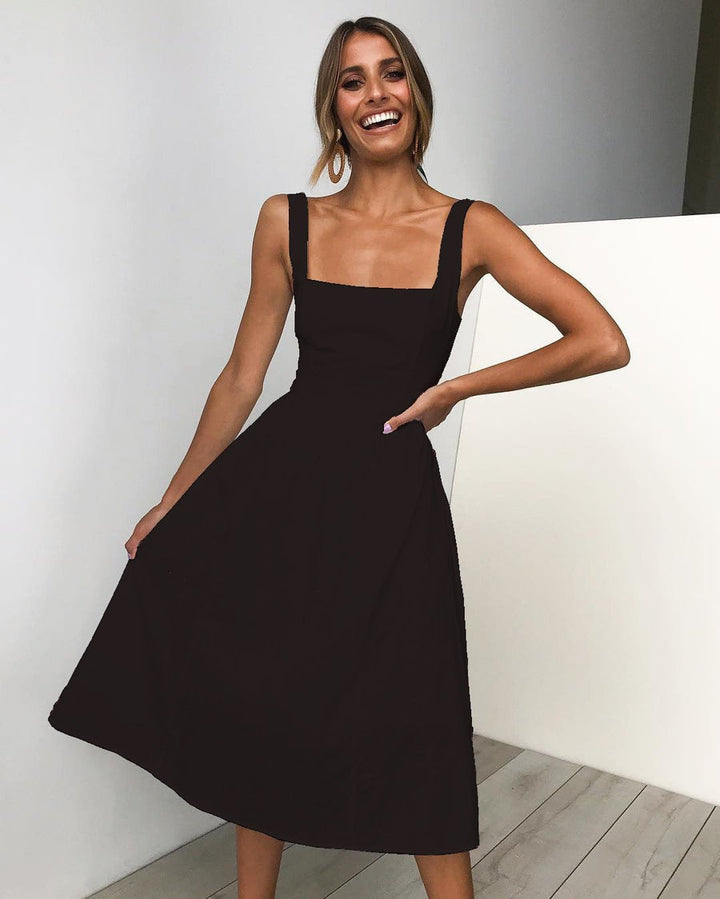 Mariama | Robe de soirée de couleur unie