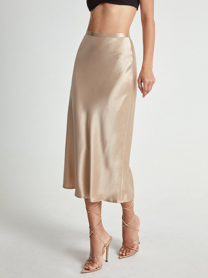 Roonnama | Jupe midi fluide taille haute pour femmes