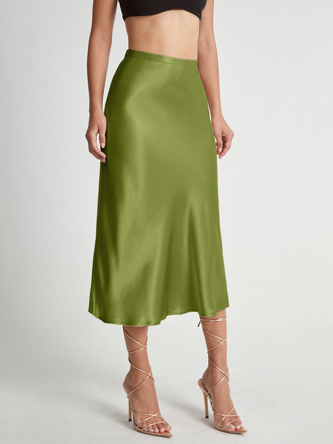 Roonnama | Jupe midi fluide taille haute pour femmes
