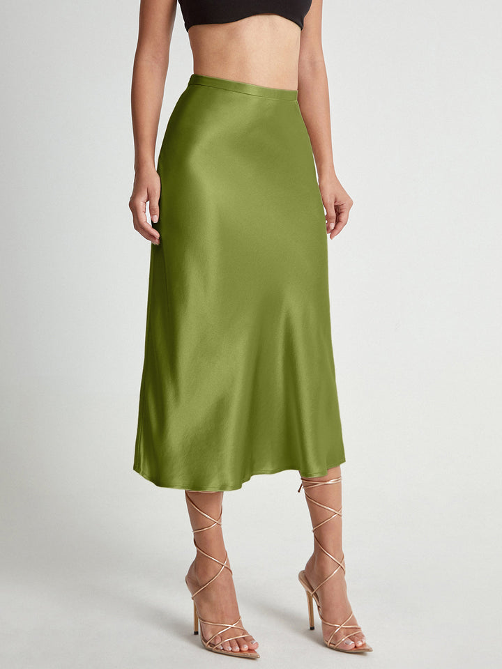 Roonnama | Jupe midi fluide taille haute pour femmes