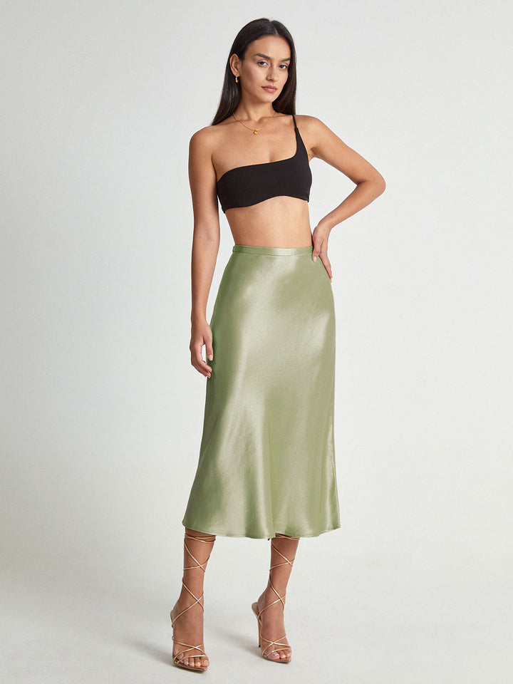 Roonnama | Jupe midi fluide taille haute pour femmes