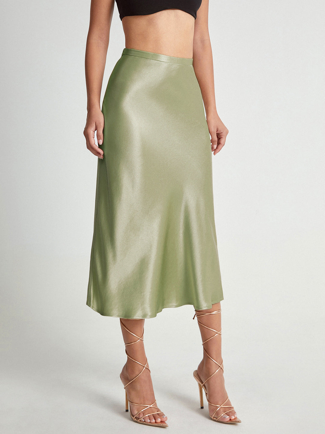 Roonnama | Jupe midi fluide taille haute pour femmes