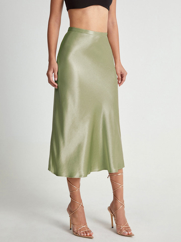 Roonnama | Jupe midi fluide taille haute pour femmes