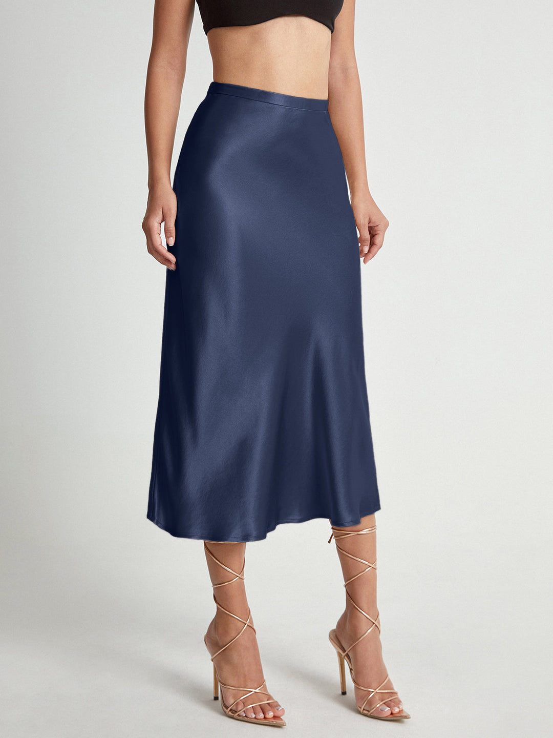 Roonnama | Jupe midi fluide taille haute pour femmes