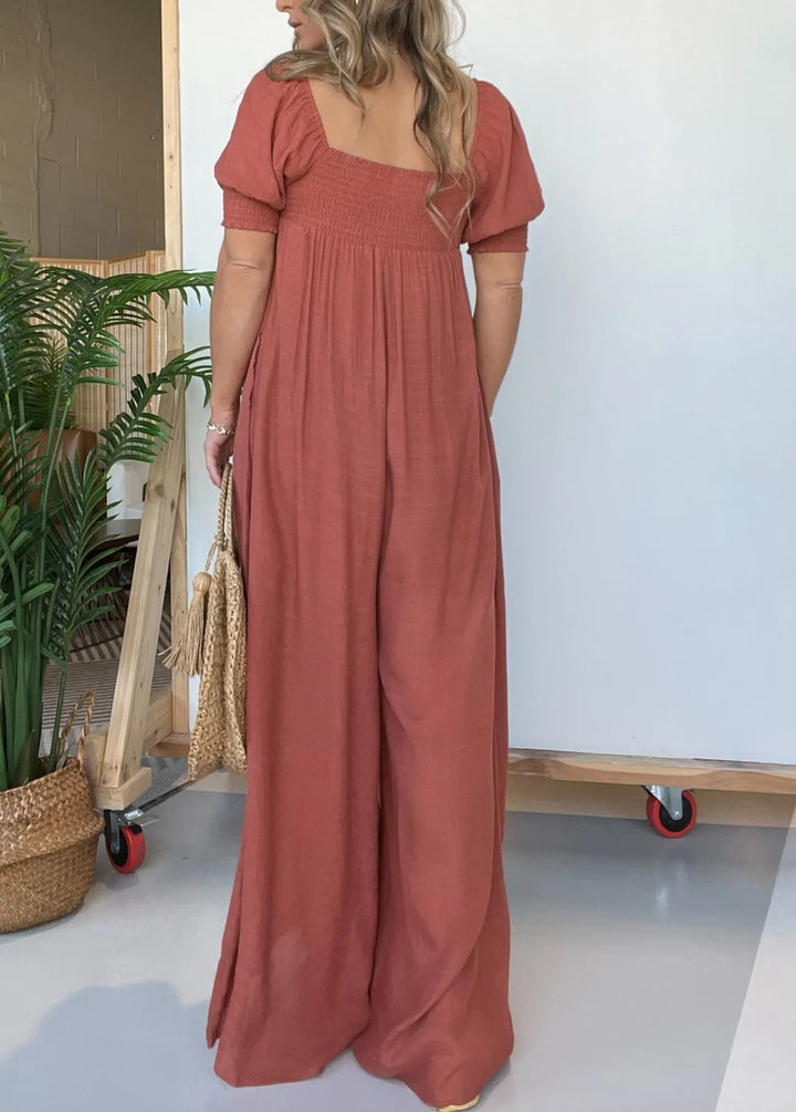 Rielleaxa | Robe de femme avec corsage smocké Bouton